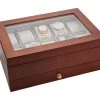 Mele & Co Walnut Finish Ten Part Watch Box - A1943