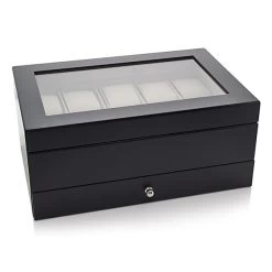 Mele & Co Ten Part Black Watch Box - A1958
