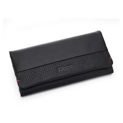 Zippo Black Nappa Tri Fold Tobacco Pouch - A1986
