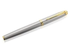 Parker® Parker IM 1931656 Brushed Silver And Gold Trim Fountain Pen - A2326