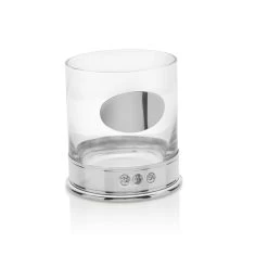 Whisky Glass With Pewter Engraving Plate - A3310