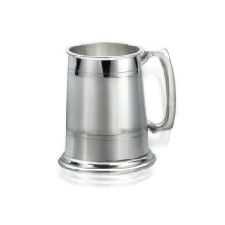 Pewter Satin Band One Pint Tankard - A3640