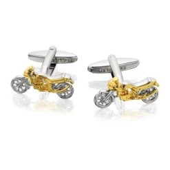 Two Tone Motorbike Cufflinks - A4544