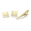 Two Tone Cufflinks And Tie Slide Gift Set - A4578