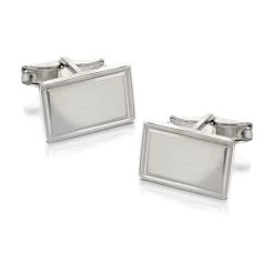 Sterling Silver Rectangular Cufflinks - A4621