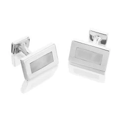 Sterling Silver Mother Of Pearl Cufflinks - A4628