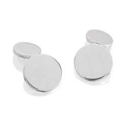 Sterling Silver Round Engravable Cufflinks - A4630