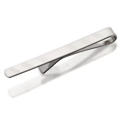 Sterling Silver Slim Striped Tie Slide - A4854