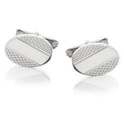Sterling Silver Diamond Design Cufflinks - A5309