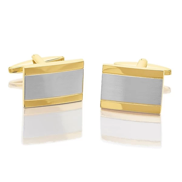 Two Tone Rectangle Cufflinks - A53103
