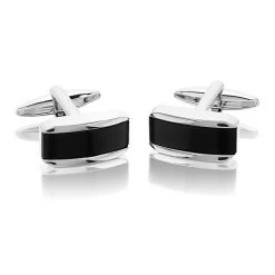 Black Onyx Rectangular Cufflinks - A5390