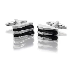 Black Onyx Wave Cufflinks - A5391
