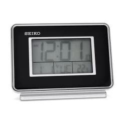 Seiko QHL068K Black LCD Twin Alarm Clock - C0337