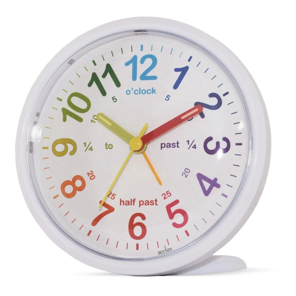 Acctim White Time Teacher Alarm Clock - C0557 - Image 2