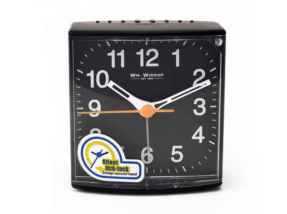 Silent Sweep Black Alarm Clock - C06101