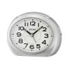 Seiko QHE193S Silver And White Oval Alarm Clock - C06119