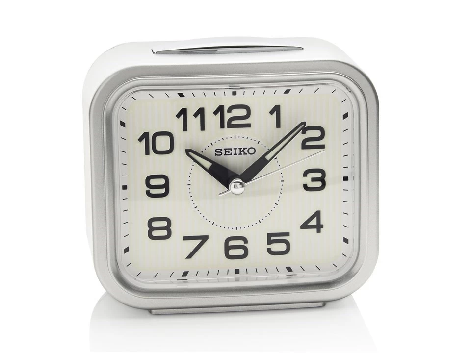 Seiko QHK050S Silver LumiBrite Alarm Clock - C0769