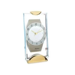 Seiko QXG146G Rectangular Glass Mantel Clock - C1227