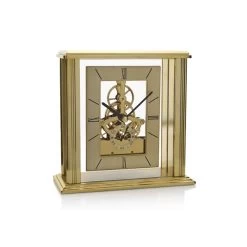 Widdop Gold Tone Skeleton Dial Mantel Clock - C1257