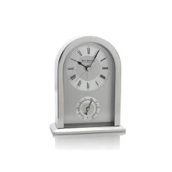 Widdop Silver Tone Arched Mantel Clock - C1258