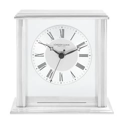 London Clock Floating Dial Glass Mantel Clock - C1276