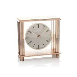 London Clock Rose Finish Glass Mantel Clock - C1721