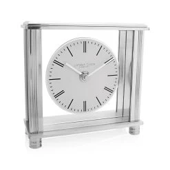 London Clock Silver Tone Glass Mantel Clock - C1759