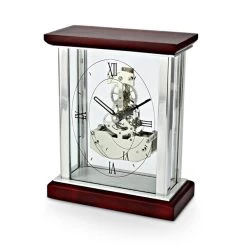 David Peterson SKC07 Red Wood Skeleton Mantel Clock - C18120