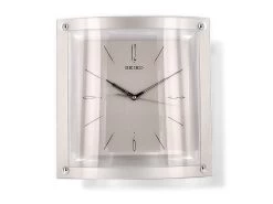 Seiko QXA330S Silver Tone Glass Wall Clock - C5919