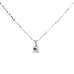 18ct White Gold Diamond Solitaire Necklace - 1/4ct - D45221