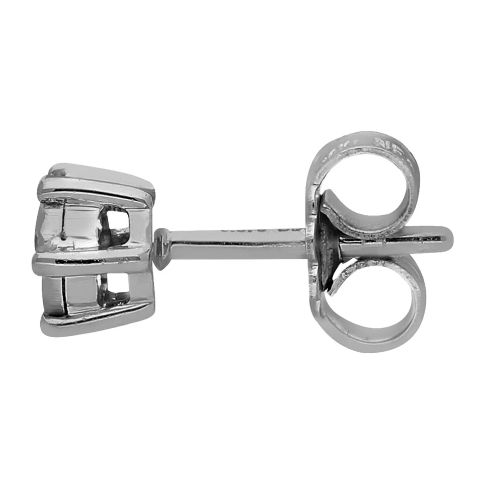 9ct White Gold Diamond Solitaire Stud Earrings - 12pts Per Pair - D5540 - Image 2