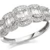 9ct White Gold Diamond Cluster Band Ring - 1/2ct - D68100