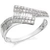 9ct White Gold Two Row Diamond Crossover Ring - 1/3ct - D71118