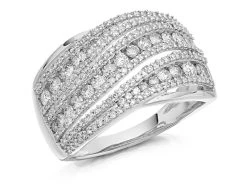 9ct White Gold 1 Carat Diamond Band Ring - D72127