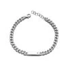 D For Diamond Silver Diamond Set Children's ID Bracelet - D8524