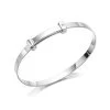 D For Diamond Silver Diamond Set Expandable Baby Bangle - D8529