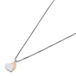 D For Diamond Rose Plated Silver Heart Children's Necklace - D8564