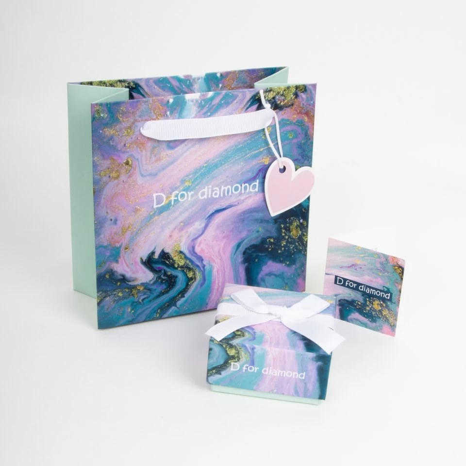 D For Diamond Rose Plated Silver Heart Bracelet - D8565 - Image 2