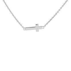 D For Diamond Silver Diamond Children's Cross And Chain - D8574