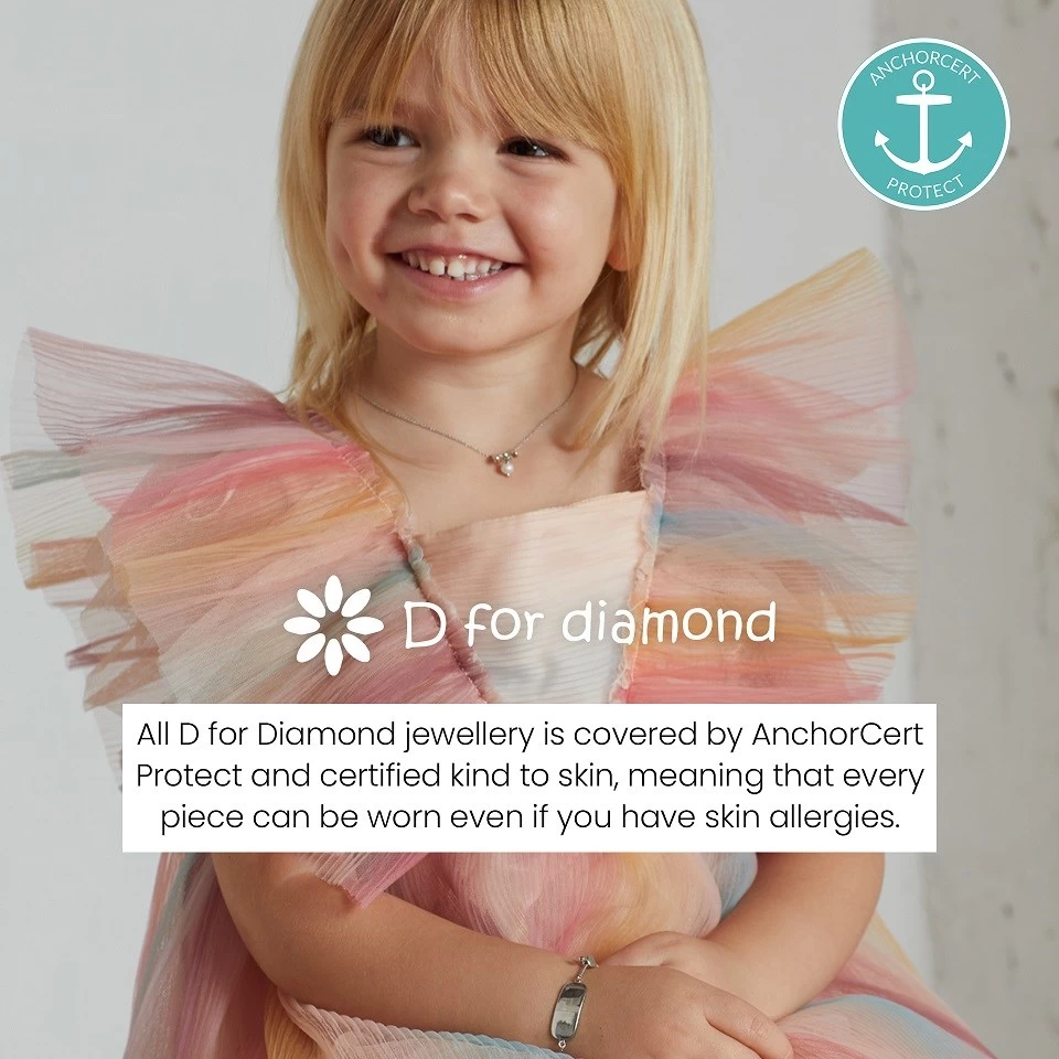 D For Diamond Silver Diamond Children's Cross And Chain - D8574 - Image 4