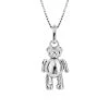 D For Diamond Silver Teddy Bear Necklace - D8575