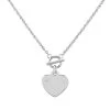 D For Diamond Silver Diamond Heart T-Bar Children's Necklace - D8576