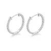 9ct White Gold Diamond Hoop Earrings - 1/2ct Per Pair - D9648