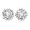 Silver Cubic Zirconia Cluster Stud Earrings - 10mm - F04016