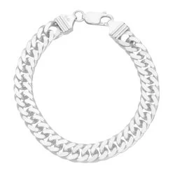 Silver 9mm Wide Curb Bracelet - 8in - F14139