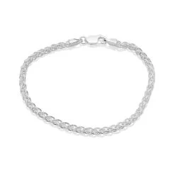 Silver 3mm Wide Spiga Bracelet - 7.5in - F14142