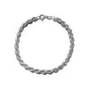 Silver 4mm Wide Twisted Rope Bracelet - 7.25in - F1745