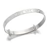 Silver Hearts And Flowers Expanding Baby Bangle - F2637