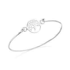 Silver F.Hinds Tree Of Life Wire Bangle - F2748