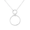 Silver Circle Cubic Zirconia Necklace - F33025